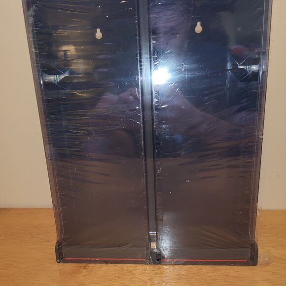 Vintage 2 Drawer 28 audio Cassette Tape Holder Storage Case BLACK Plastic 2 row - Picture 4 of 7